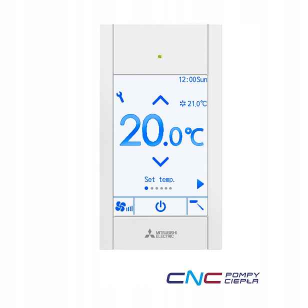 Mitsubishi Electric PAR-CT01MAA-SB Dotykový kabelový ovladač Bílý