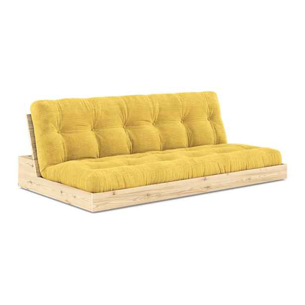 Žlutá manšestrová rozkládací pohovka 196 cm Base – Karup Design