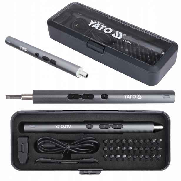 Aku Šroubovák Přesný 3,7V Bity Pro Opravy Telefonů Notebooků Yato YT-25764