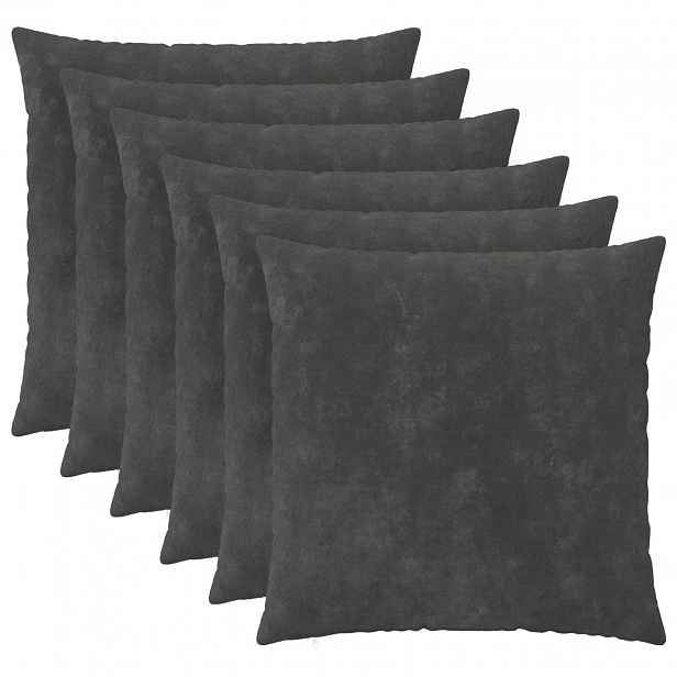 vidaXL Povlak na polštář 6 pcs HEERLEN Antracitová 60 x 60 cm