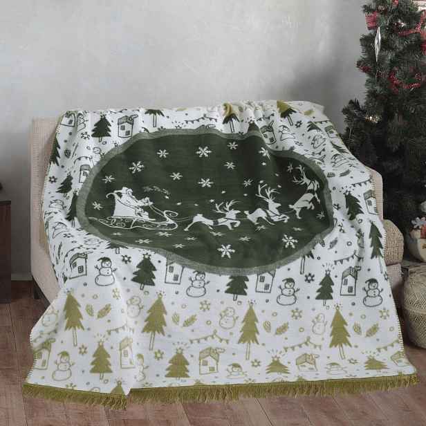 Bavlněná vánoční deka 150x200 Svatý Mikuláš