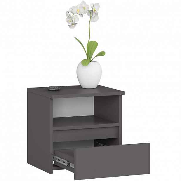 RAUMHIRSCH FURNITURE NOČNÍ STOLEK Grafitově šedý 40/40/35