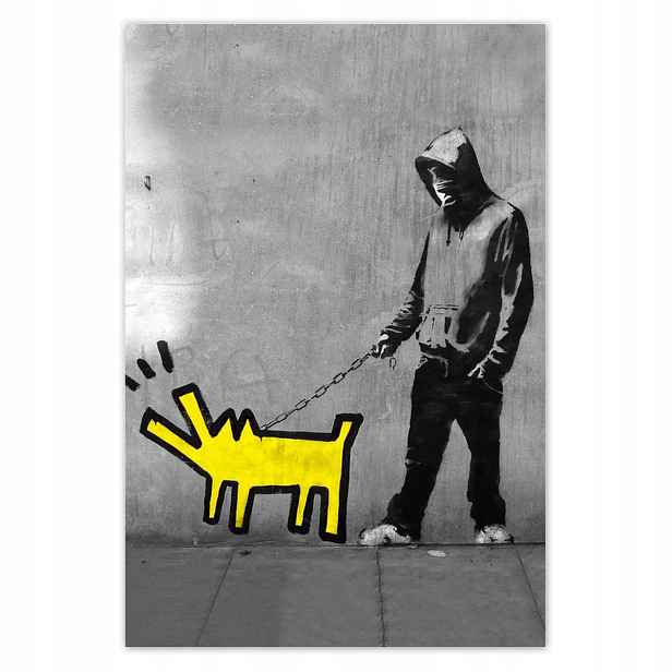 Plakáty 125x185 Žlutý pejsek Banksy Lol