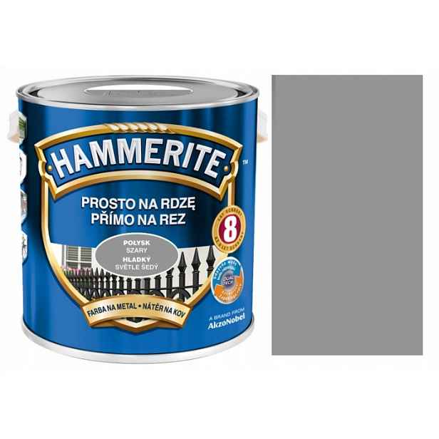 Hammerite Barva Na Kov Přímo Na Rez, Lesklá Šedá 2,5 L
