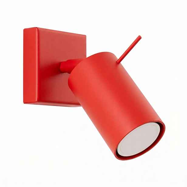 Nástěnná lampa Tuba na zeď pohyblivá Lampa Ring červená Sollux