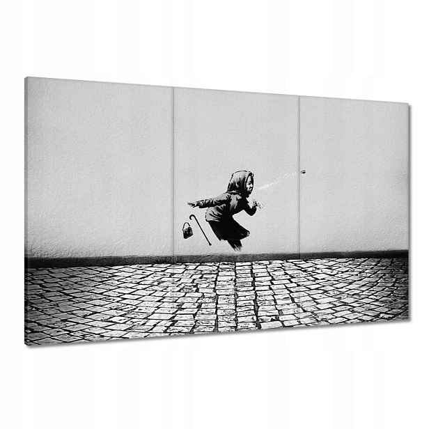 Obrazy 120x80 Banksy Babička Achoo Psik