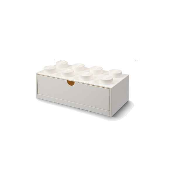 Bílý stolní box se zásuvkou LEGO® Brick, 31,6 x 11,3 cm