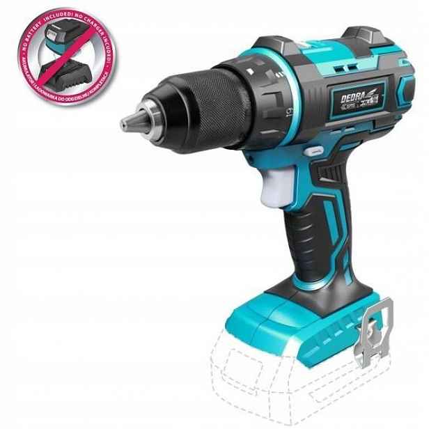 Dedra aku vrtačka 0-450/1750 ot./min, 50Nm, 1-13mm, 18V bez baterie, Sas+al