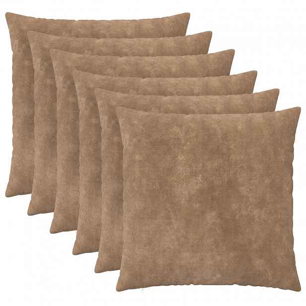 vidaXL Povlak na polštář 6 pcs HEERLEN Taupe 60 x 60 cm