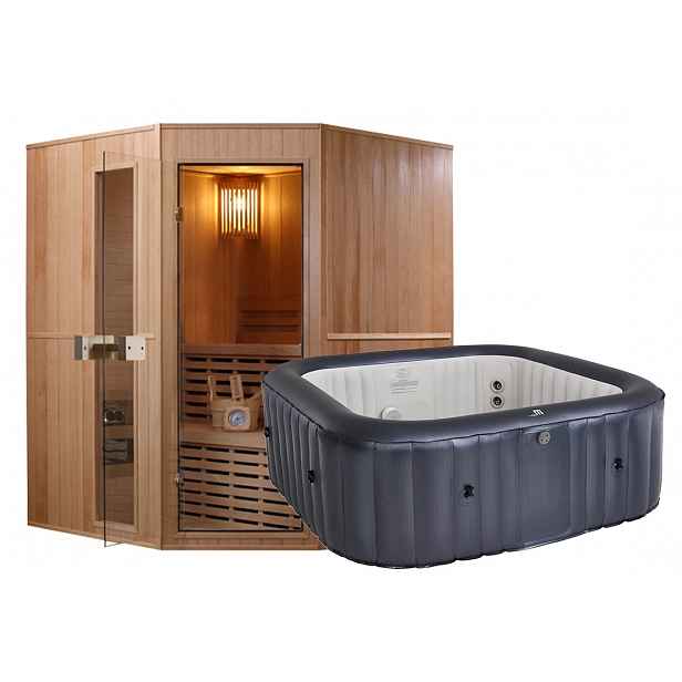 Finská sauna Marimex SISU XL + Vířivý bazén MSPA Otium M-OT061