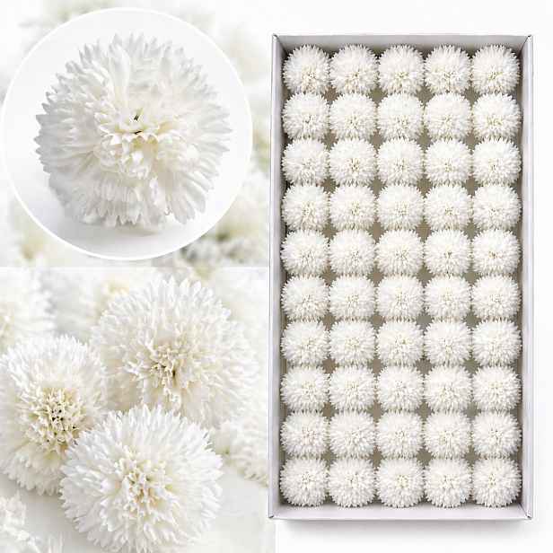 Mýdlové Karafiáty Bílé 50 Ks Flowerbox Dekorace Diy Dárek Květiny 8,5 CM!