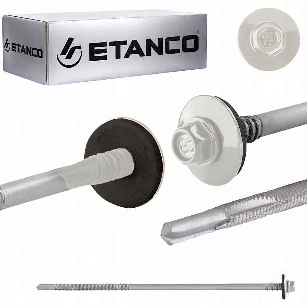 Šrouby do sendvičové desky 200 mm Ral 9010 100 ks pro kov Etanco GTR12