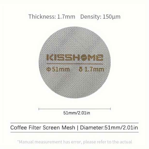 TEMU 1 ks Espressový Puck Screen Tepelně Odolná Nerezová Ocel 316 51 mm 53,5 mm 58,5 mm Průměr Opakovaně Použitelné Kávové Doplňky pro Stroj 51 mm 54