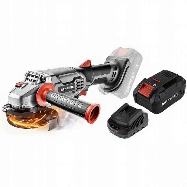 Graphite Úhlová Bruska Energy+ 18V 115MM 58G003 Akumulátor 6AH Napájecí Zdroj