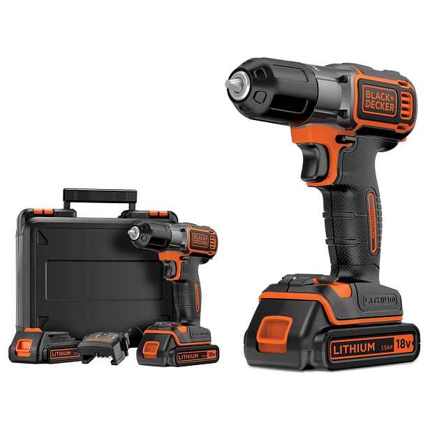 Aku Šroubovák Black+Decker s akumulátorovým napájením 18 V 5035048465165