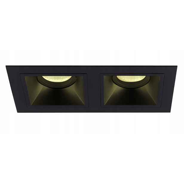 Černé obdélníkové podomítkové svítidlo 2xGU10 50W Maxlight