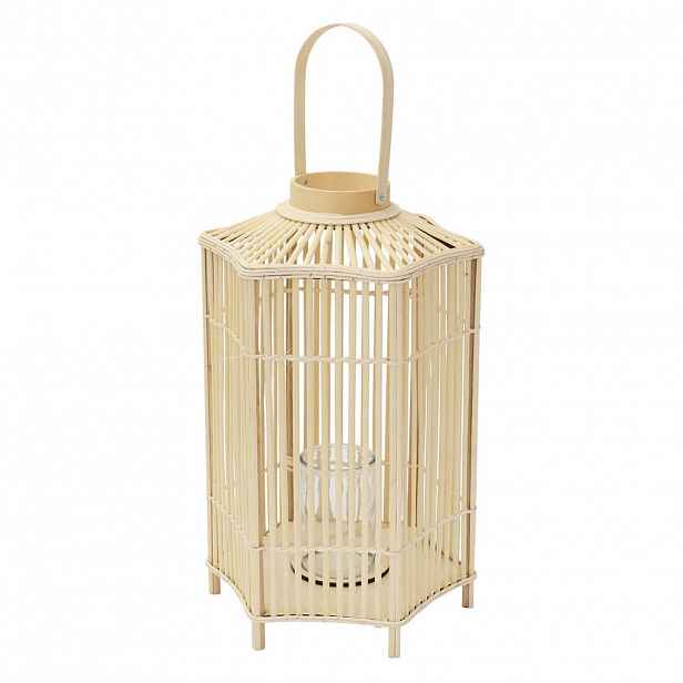 ECD-Germany BAMBUSOVÁ LAMPION H: 75 cm Barva dřeva Boho styl