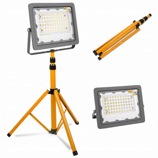 Halogen Led Stavební stativ, reflektor 100W 10000lm Stojan