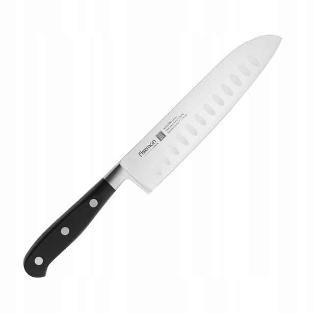 Nůž santoku Fissman Kitakami 12515 18 cm X50CrMoV15 57 Hrc drážky