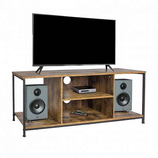 Relaxdays TV-SKŘÍŇKA Hnědá černá 120 cm