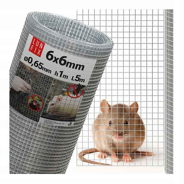 Síť proti krtkům pro hlodavce, svařovaná, chovná, malá očka, pozink, 100 cm x 5 m