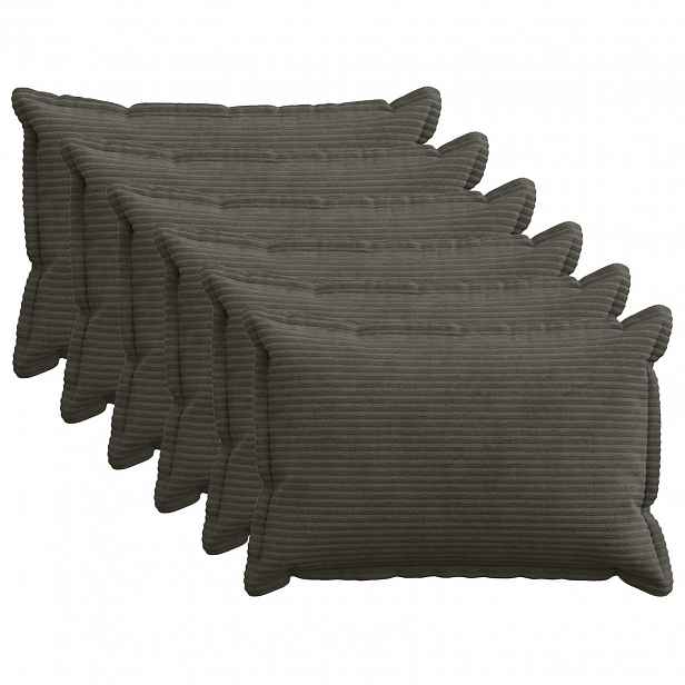 vidaXL Povlak na polštář 6 ks HOUTEN Antracitová 50 x 75 cm manšestr