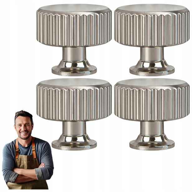 Nábytková Úchytka Kulatý knoflík Randi 30 mm inox Ocel Kartáčovaná rukojeť 4ks