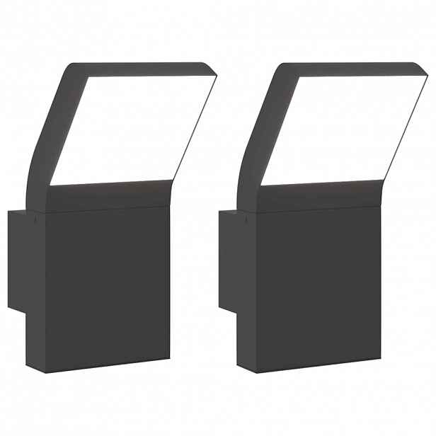 vidaXL Venkovní nástěnná LED svítidla 2 ks černá litý hliník