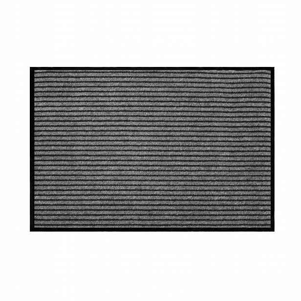 Antracitová Rohožka Pod Dveře S Proužky Proti Prachu 80 X 120 CM