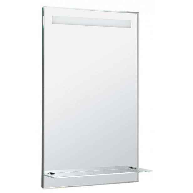 Aqualine - Zrcadlo s LED osvětlením 50x80 cm a poličkou, chrom ATH52
