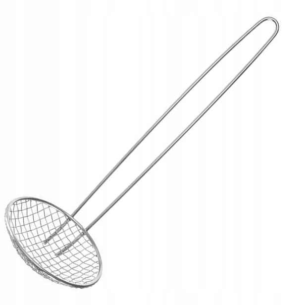 Cedník sítko na smažení v hlubokém oleji z nerezové oceli, průměr 120 mm