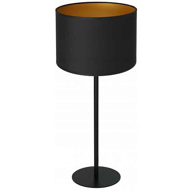 Stolní noční lampa Arden černá zlatý válec 1xE27 55 cm stojící stolní lampa