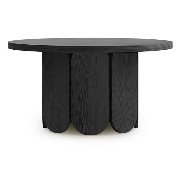 Černý kulatý konferenční stolek v dekoru dubu ø 78 cm Soft – Woodman