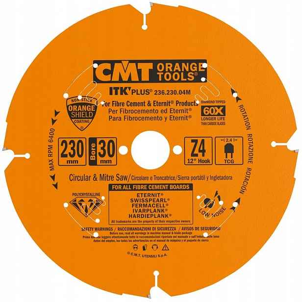 Cmt Pila Dia 230x30x4Z /vlákno-cement/GK/eternit