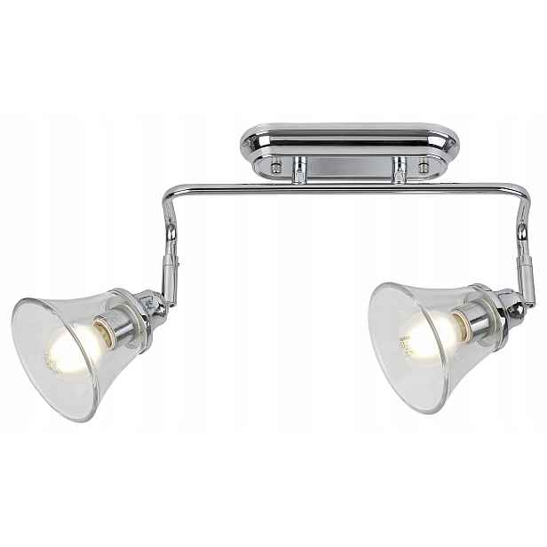 Nástěnné a stropní svítidlo do koupelny retro chrom dvojité 40 cm lišta Rabalux