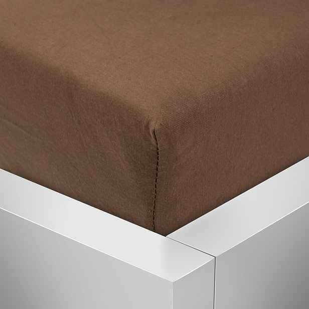 TP Jersey prostěradlo 220x200 Premium - Tmavě Hnědá