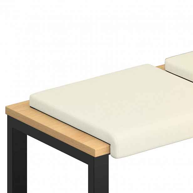 vidaXL Polštář na lavici 2 ks manšestr Krémová Hloubka 35 cm