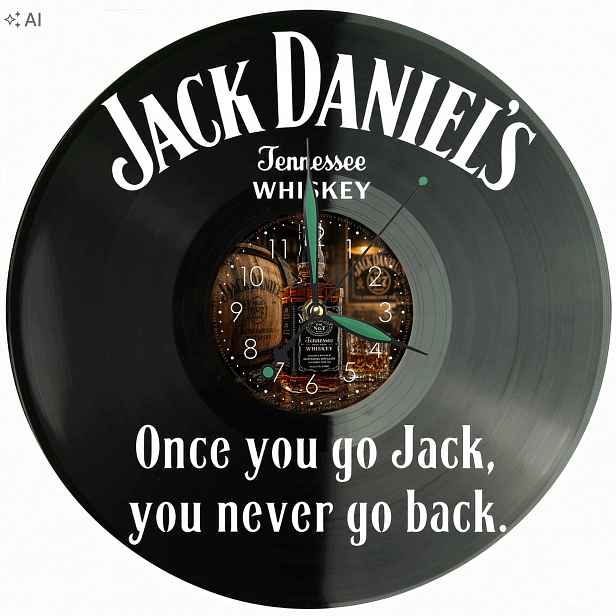 Jack Dárek Daniel's Vinyl Nástěnné hodiny Vinylová deska Unikátní dekorace