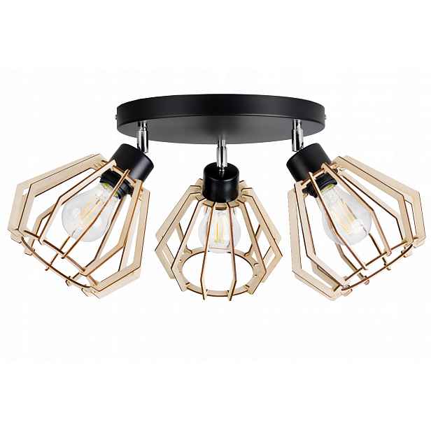 Lampa Stropní Svítidlo lustr E27 stropní Brylant Dřevo