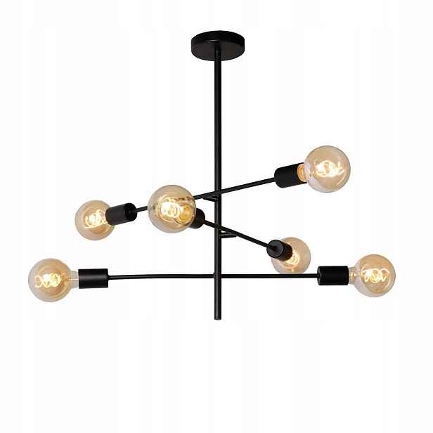 Černá závěsná lampa Lester industriální nad jídelní stůl 06/30/Lucide