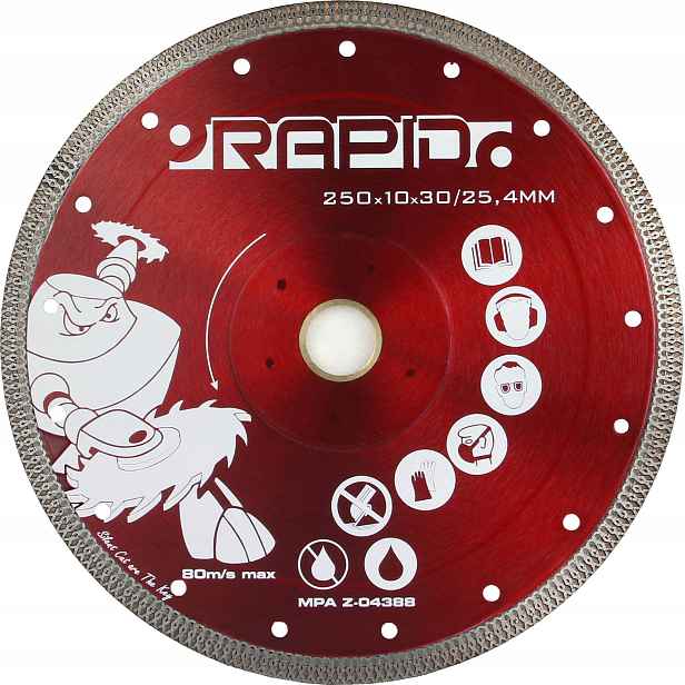 Diamantový kotouč na gres a kámen 250 mm Rapid Silent Cut Red