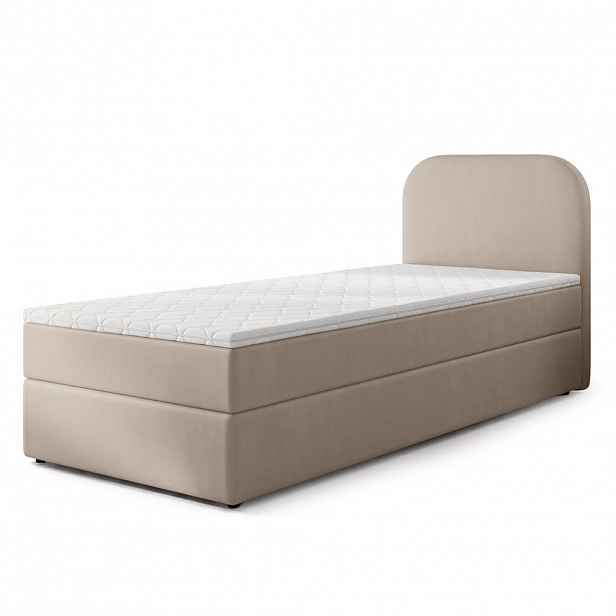 MASSENO AMERICKÁ POSTEL CERIA 90x200 cm, s matrací a úložným prostorem, PAROS 02, Beige