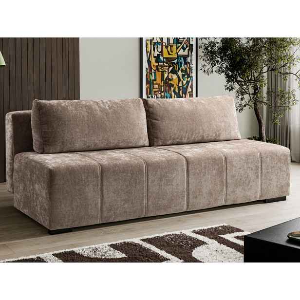 Rozkládací pohovka Zora, světle hnědá látka