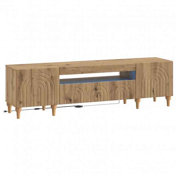 vidaXL LED TV skříň ALKMAAR 153 x 35 x 43 cm Dub artisan