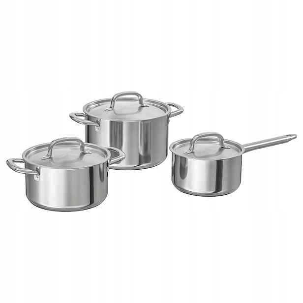 Ikea 365+ sada na vaření 3 kusů ocel hrnců