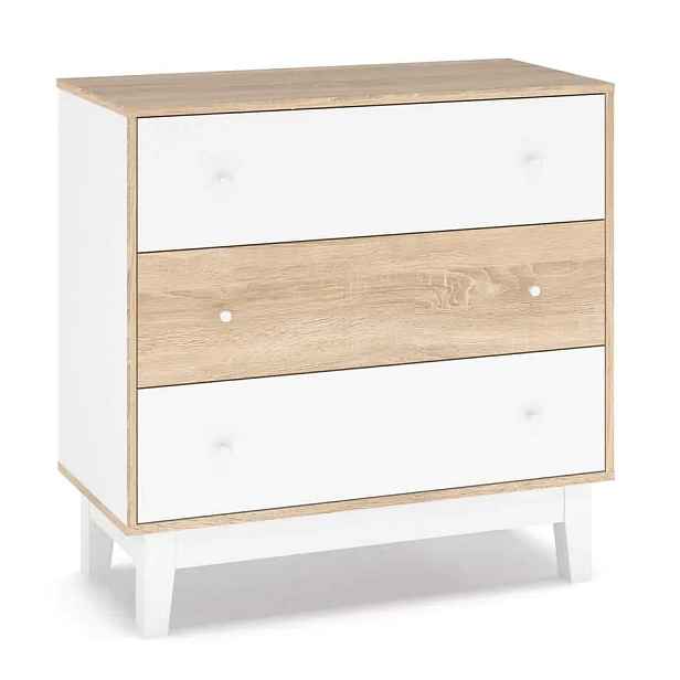 Casarredo Komoda 3S PATRICIA bílá/dub sonoma