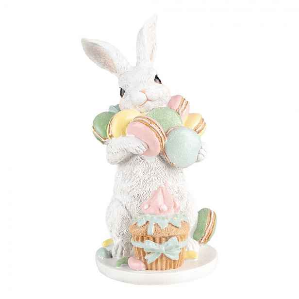 Dekorace králíček s makronkami - 13*15*25 cm Clayre & Eef