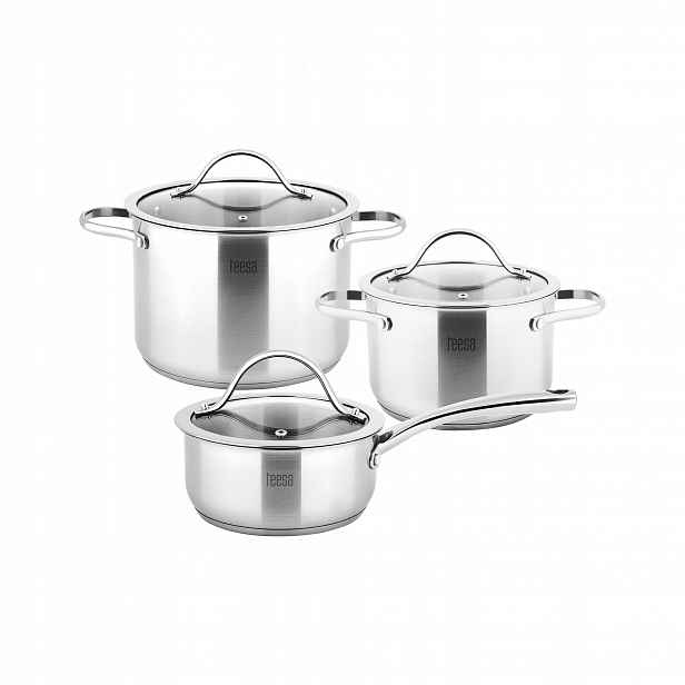 Hrnce nerezová ocel 3 hrnce robustní sada Teesa Cook Expert Master