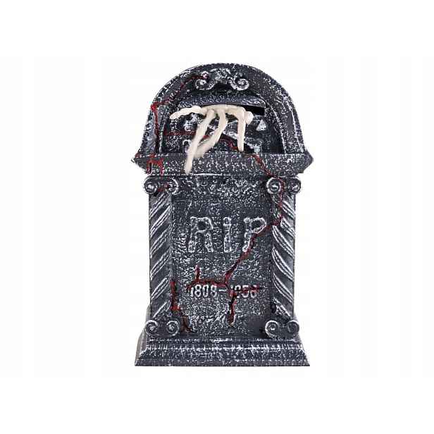 Náhrobek s rukou Hrob Hřbitov 27 x 12 x 44,5 cm Halloween Kostra lebka