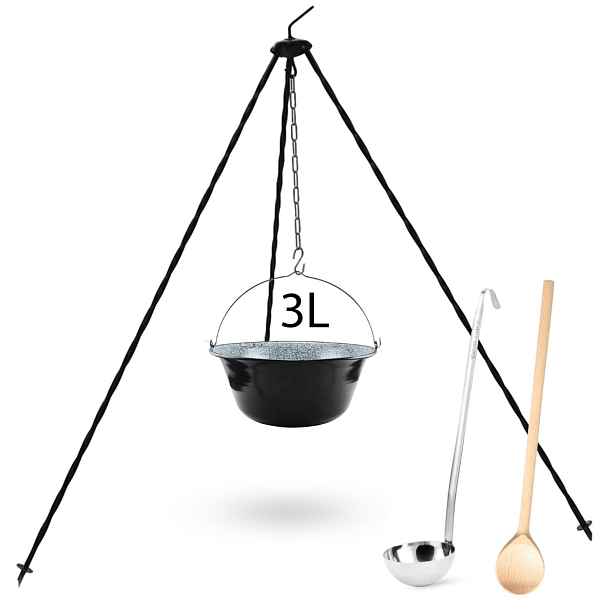 Perfect Home Set-50 Kotlíková souprava 3L, 4ks – trojnožka/kotlík/vařečka/naběračka